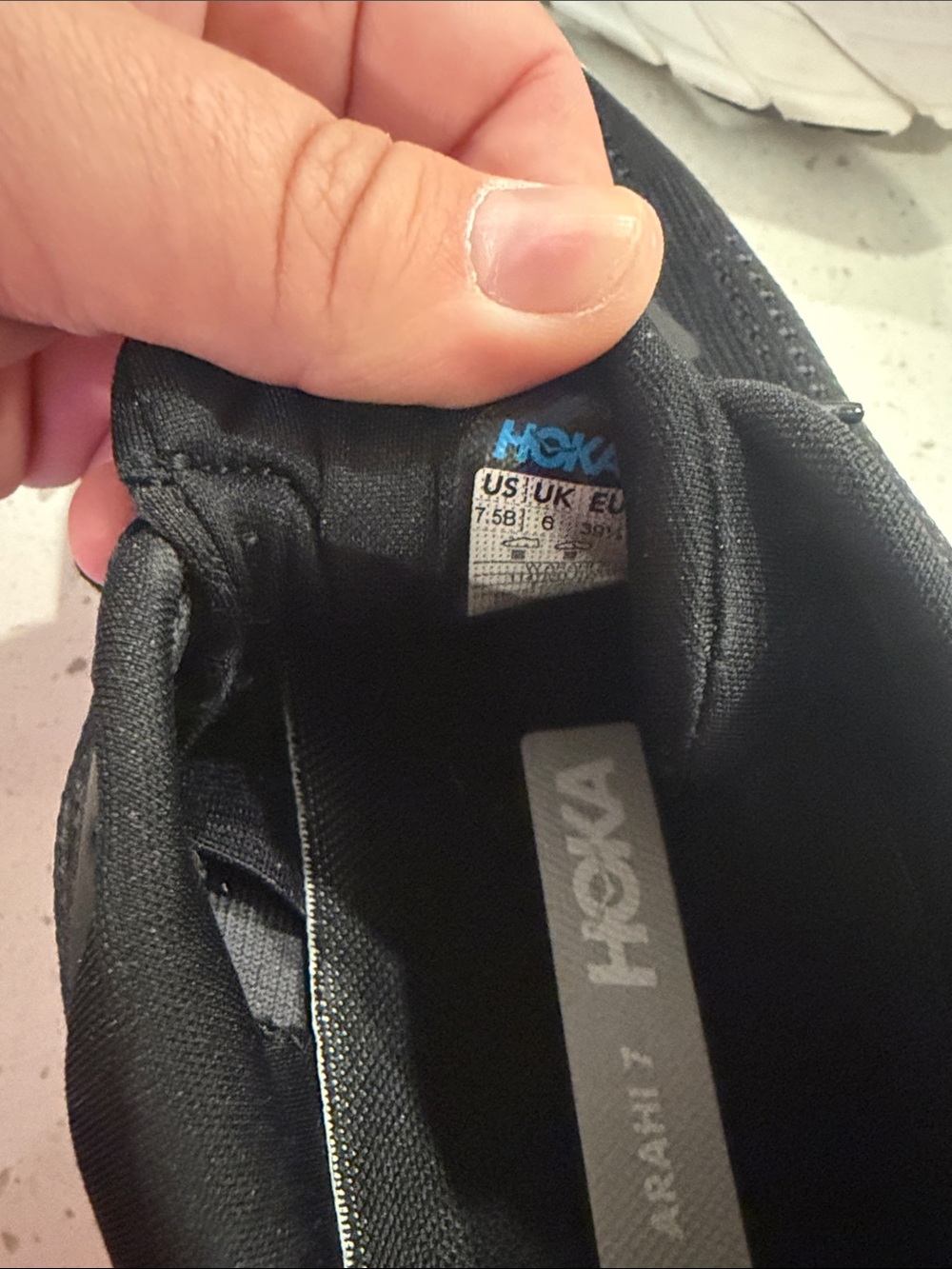 Hoka Black and White Road Running Sneakers - Picture 2 of 6